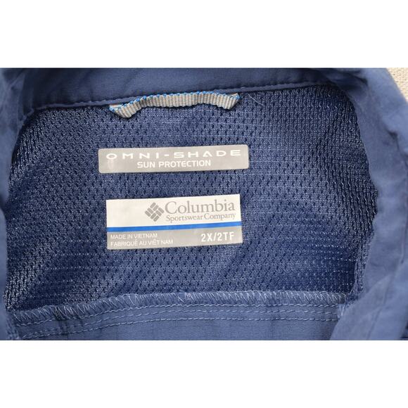 Columbia Omni-Shade Sun Protection Button Up Shirt Men's Big & Tall Size 2X - Picture 7 of 8